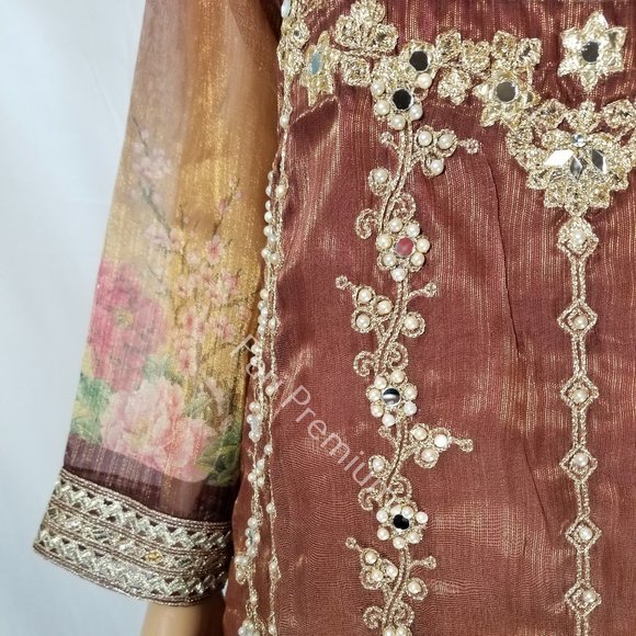 Tawakkal Fancy Zardozi Embroidered Banarsi Masuri Shalwar Kameez Pakistani XL/48 - Picture 11 of 17